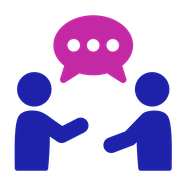 Buddy support icon: two people talking