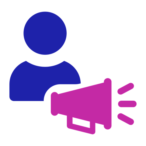 Campaigns icon: a person with a megaphone