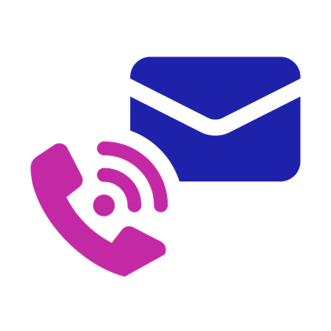 Contact us icon: a telephone and an envelope