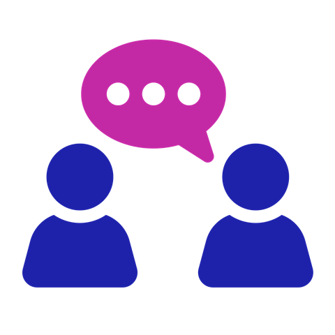 Counsellor icon: a person talking to another person