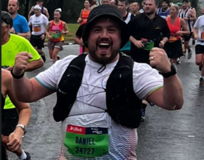 Dan Wright, a man who was diagnosed with AML at the age of 33.