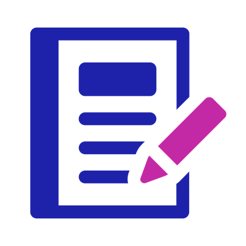 Diary icon: a book with a pencil and notes