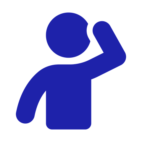 Feeling generally unwell icon: a person running their hand across their forehead