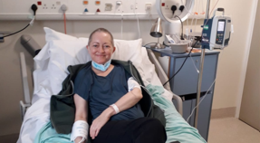 Jo, a woman who has lived through an AML diagnosis.