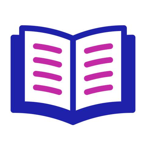 Patient information icon: an open booklet