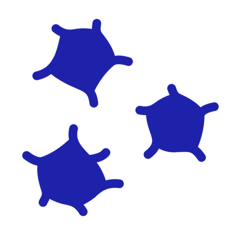 Platelets icon: small, spiky cell fragments