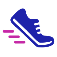 Running challenge events icon: a running shoe