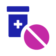 Tablets icon: a round tablet next to a pill bottle