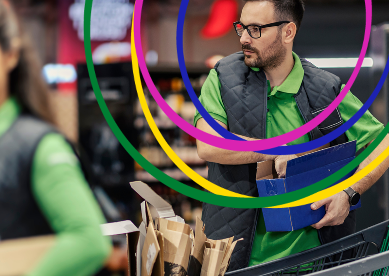 An image showing somebody working at a supermarket
